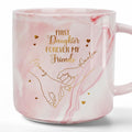 First My Daughter Forever My Friend Personalized Marble Mug - Mother and Daughters Gift, Customized Mug, Gift For Mom, Gift For Grandma