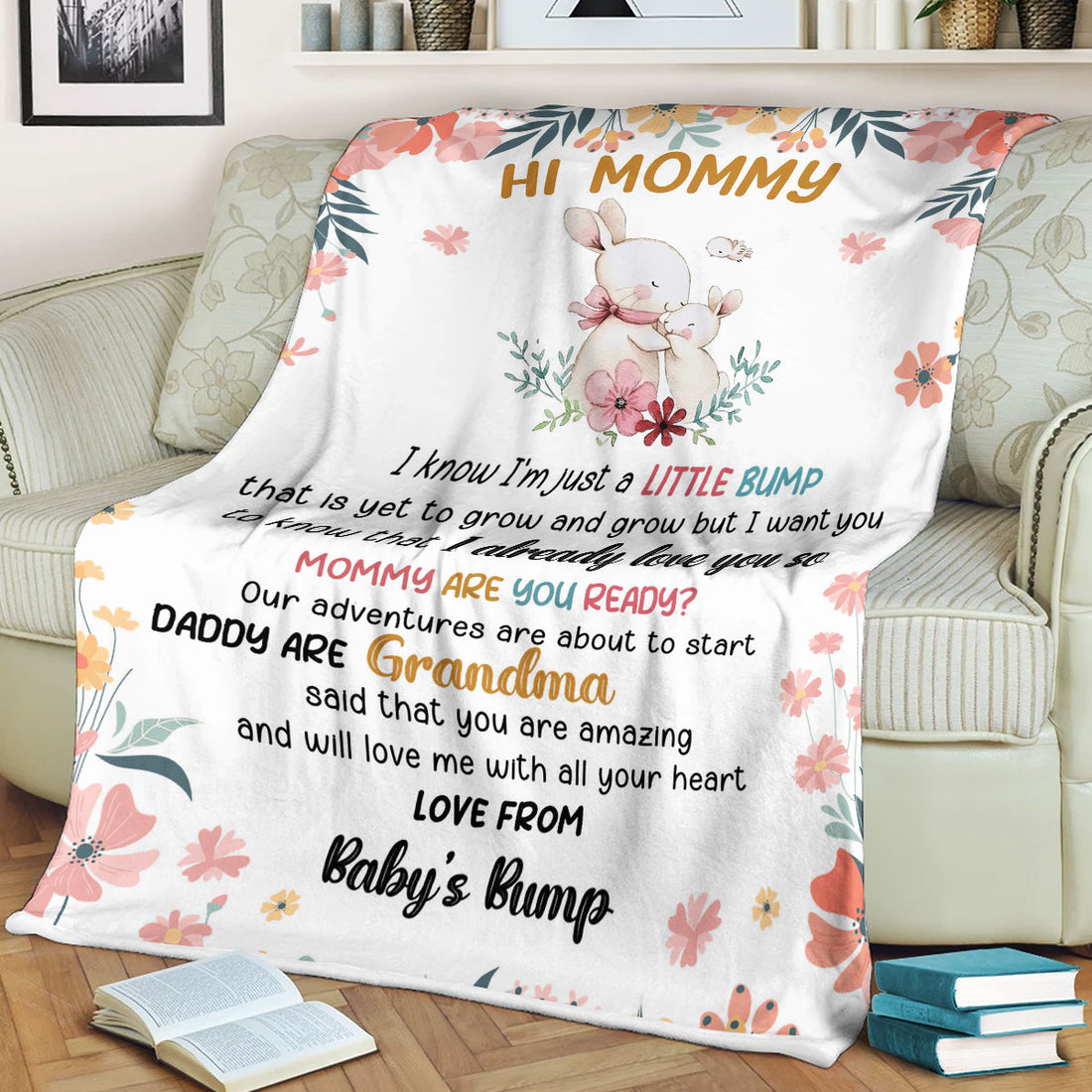 A Snuggle of Love: The Adorable Elephant Personalized Blanket for Expecting Moms