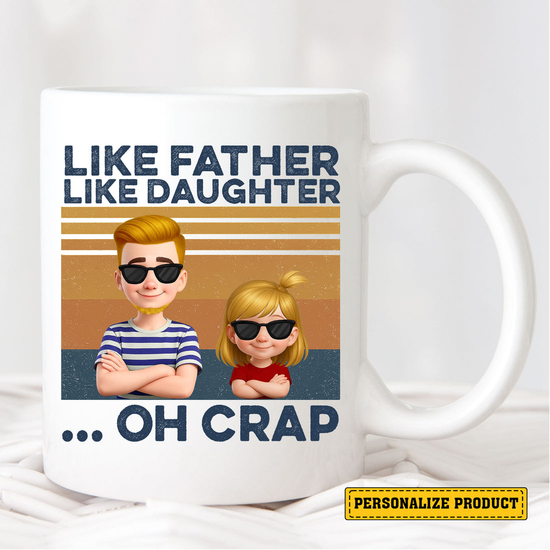 Personalized Like Father Like Daughter Mug - Custom Funny Dad Mug - Cool Gift for Dad Who Loves Coffee 
