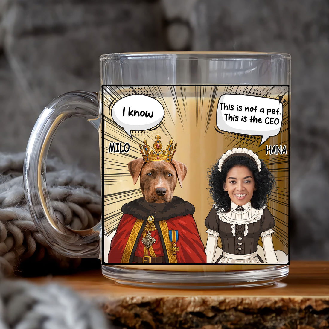 Dog is the CEO Mug - Personalized Funny Gift for Dog Lovers -  Dog Owner Gift: "This is Not a Pet" Custom 11 oz Glass Mug