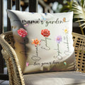 Garden-themed pillow with Kid's Name - personalized gift for Grandma's birthday