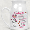 Granddaughter When I Asked God For An Angel Birth Month Flower Ceramic Vase