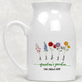 Grandma Garden Love Grows Here Birth Flower Personalized Ceramic Vase