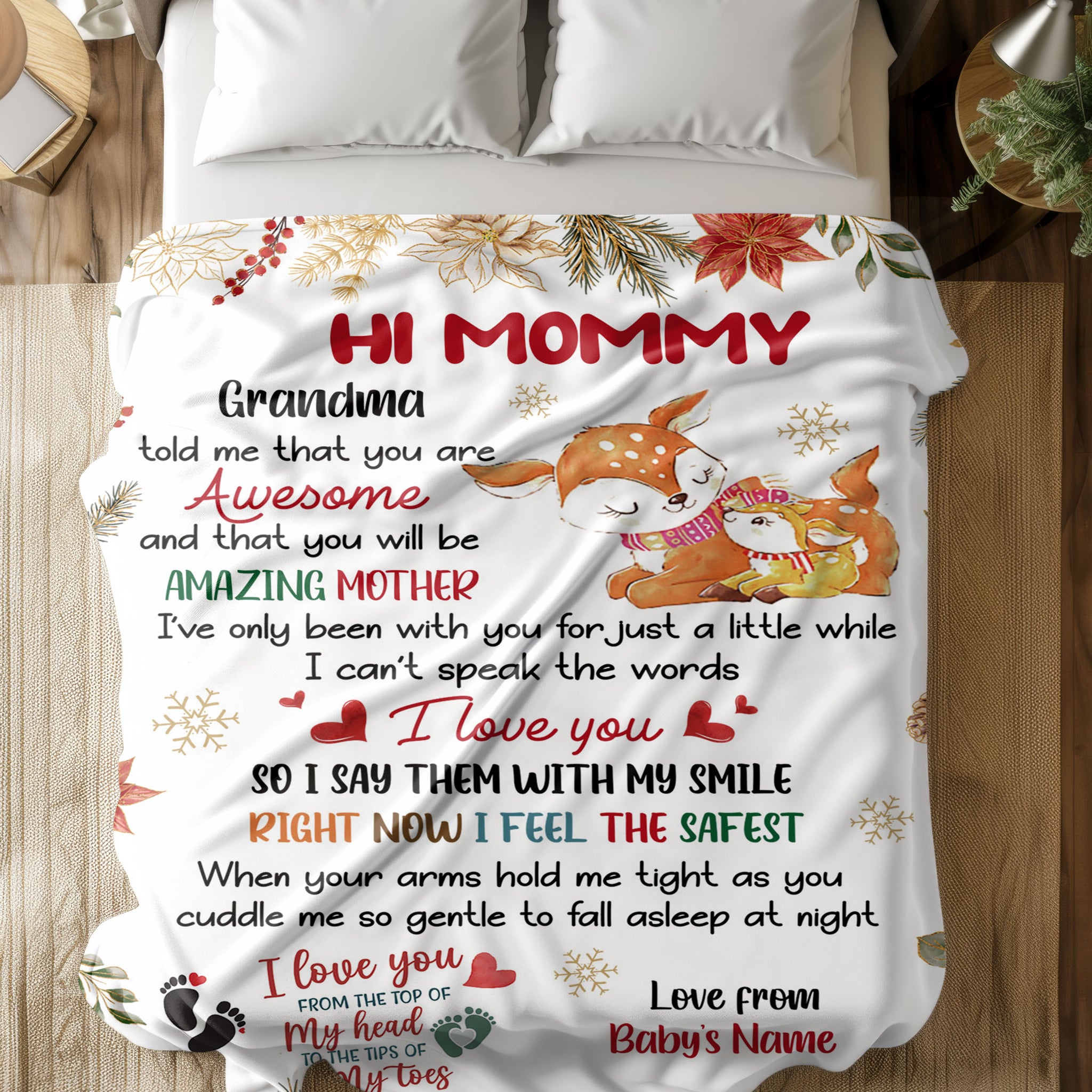 Grandma Told Me You Are Awesome Amazing Mother Deer Blanket - Gifts for Mom (X)