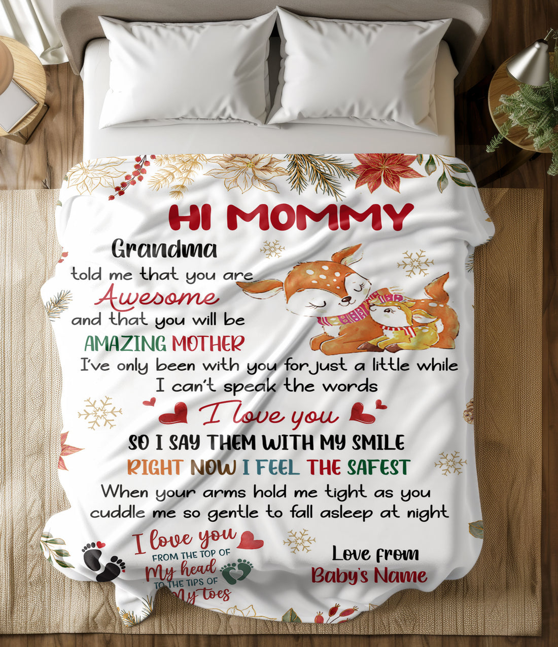Grandma Told Me You Are Awesome Amazing Mother Deer Blanket - Gifts for Mom (X)