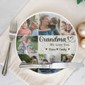 Grandma We Love You Custom Grandchild's Name With Birth Flower Ceramic Plate