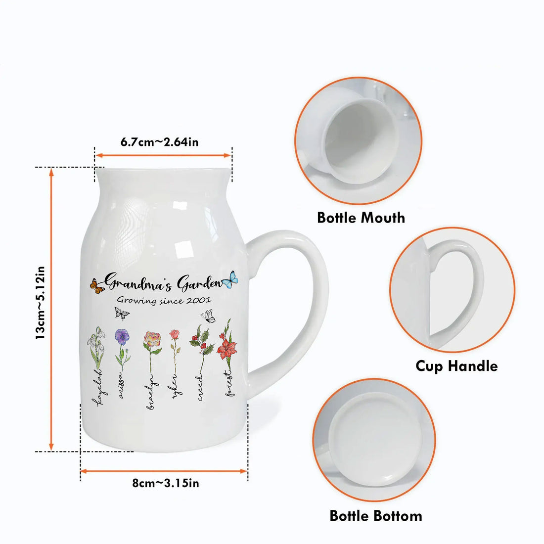 Grandma's Garden Growing since Custom Year Vase