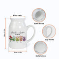 Grandma's Garden Love Grows Here - Birth Month Flower Custom Name Ceramic Vase