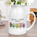 Grandma's Garden Love Grows Here - Birth Month Flower Custom Name Ceramic Vase - LuthCreative