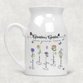 Grandma's Garden Love Grows Here Birth Flower Personalized Ceramic Vase