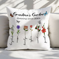 Grandma's Garden Pillow For Mother's Day Personalized With Grandchild's Name

