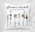 Grandma's Garden Pillow With Birth Flowers For All Grandchildren

