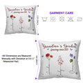 Grandma's Garden Pillow for Grandma from Grandson Personalized with Birth Flower