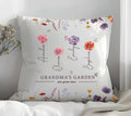 Grandma's Garden Pillow with Custom Grandchild's Name and Birth Flower

