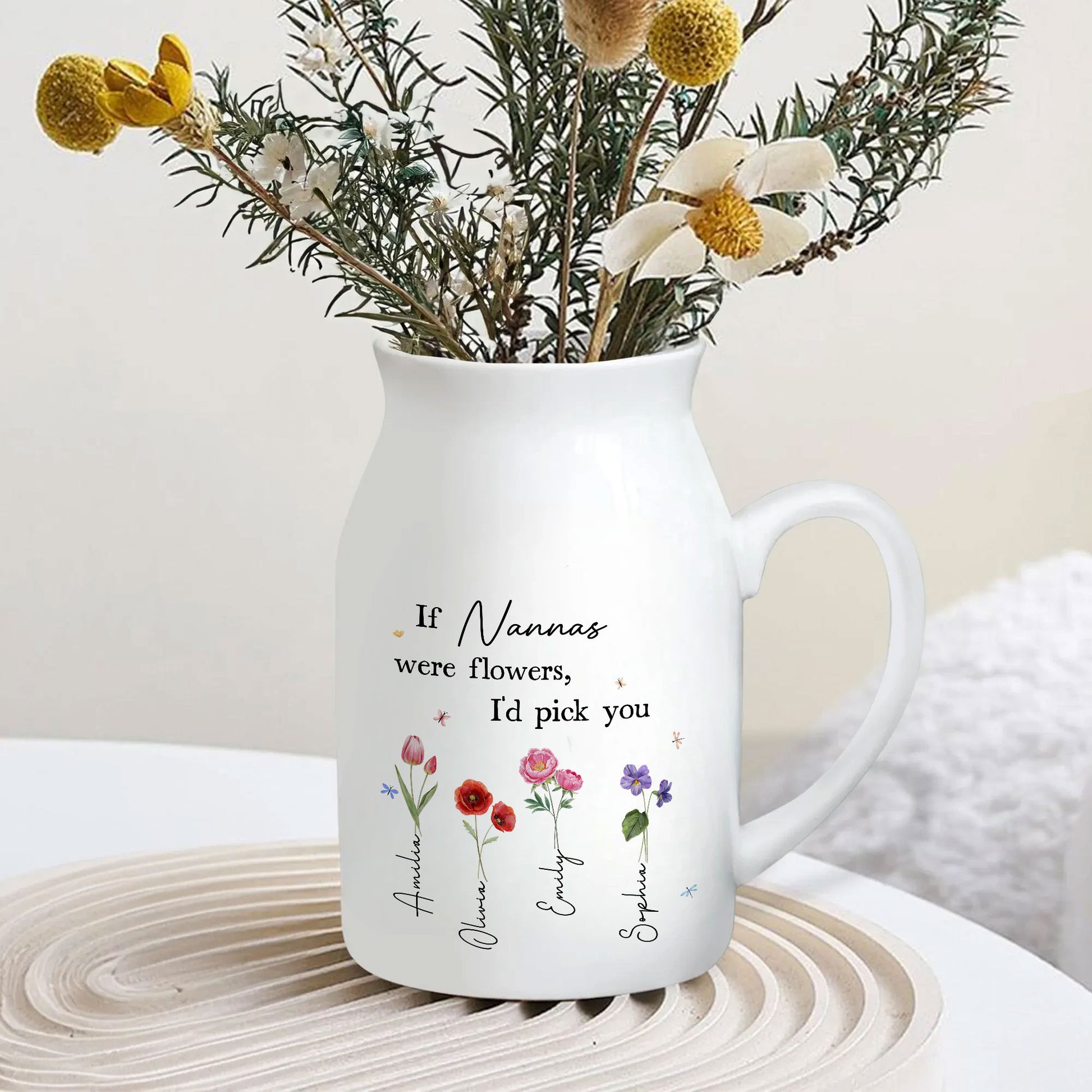 Grandmother Keepsake From Niece | Custom Birth Flower Ceramic Gift For Nana | Custom Birth Month Flower