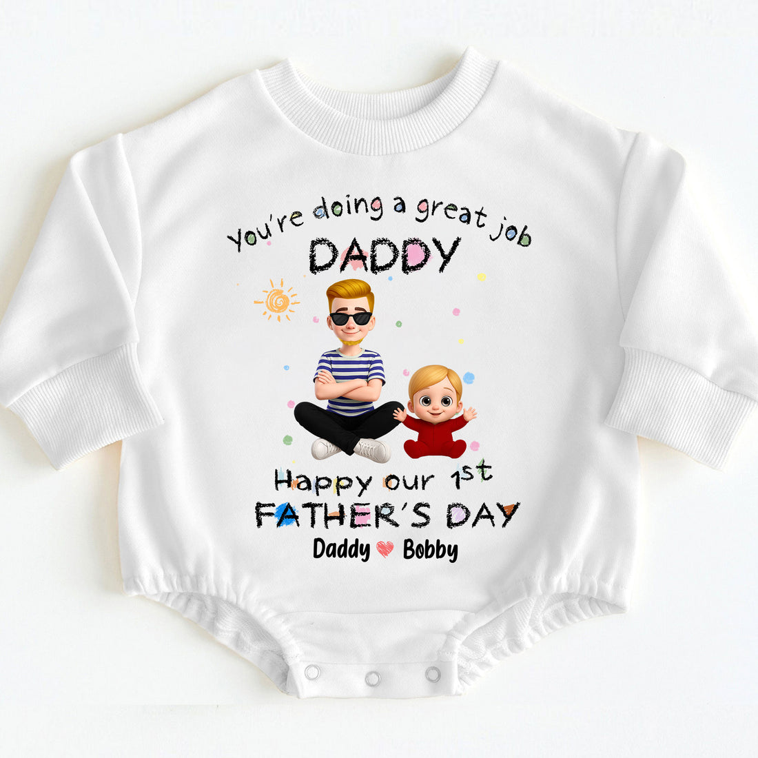 "Great Job Daddy" First Father's Day Personalized Romper