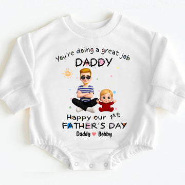 "Great Job Daddy" First Father's Day Personalized Romper