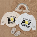 2 Sides Bodysuit Romper Long Sleeve Mama's Boy Personalized Custom Babysuit - Gift For Baby And Mom - LuthCreative