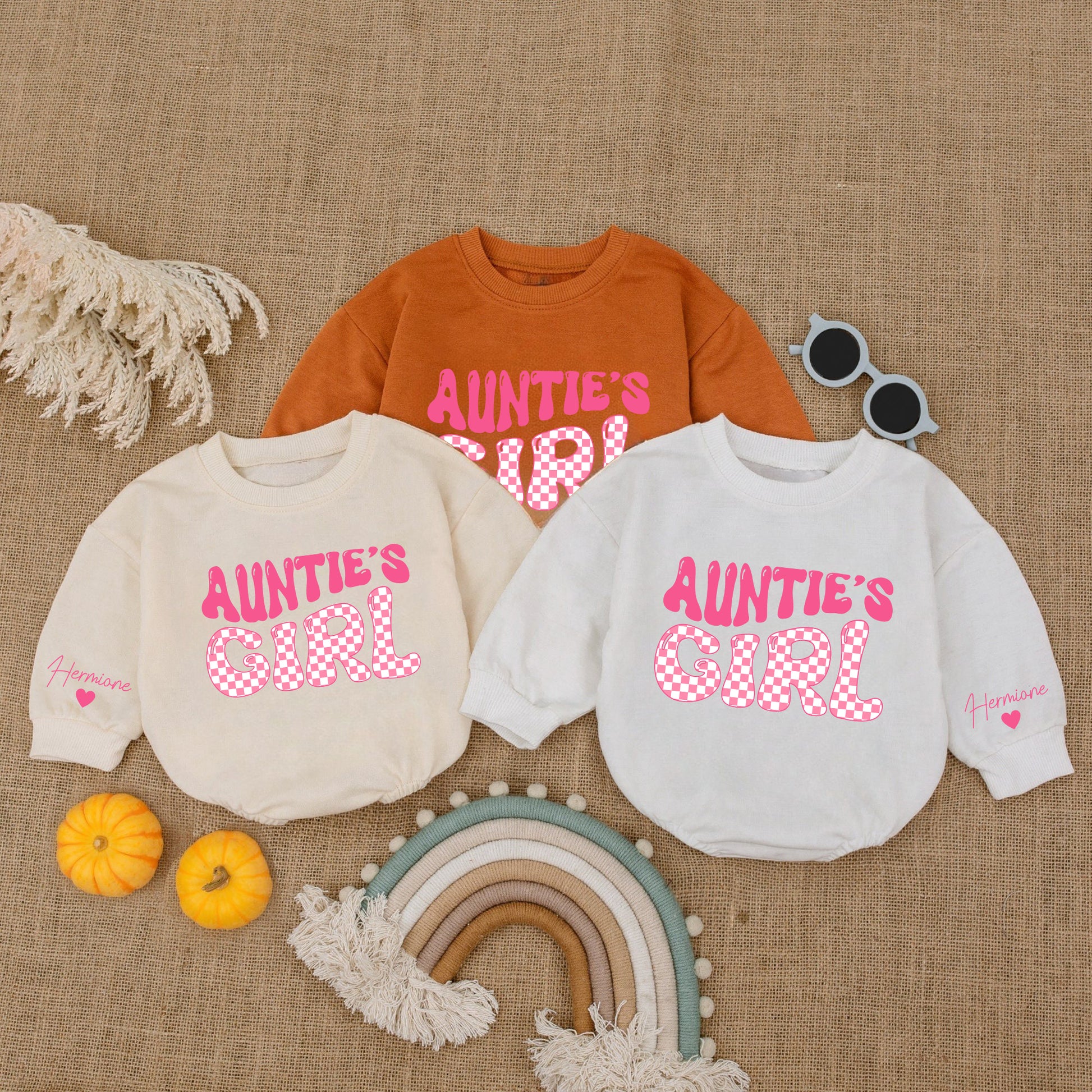 Baby Romper Customize Auntie's Girl - Personalized Custom Babysuit - Gift For Baby - LuthCreative