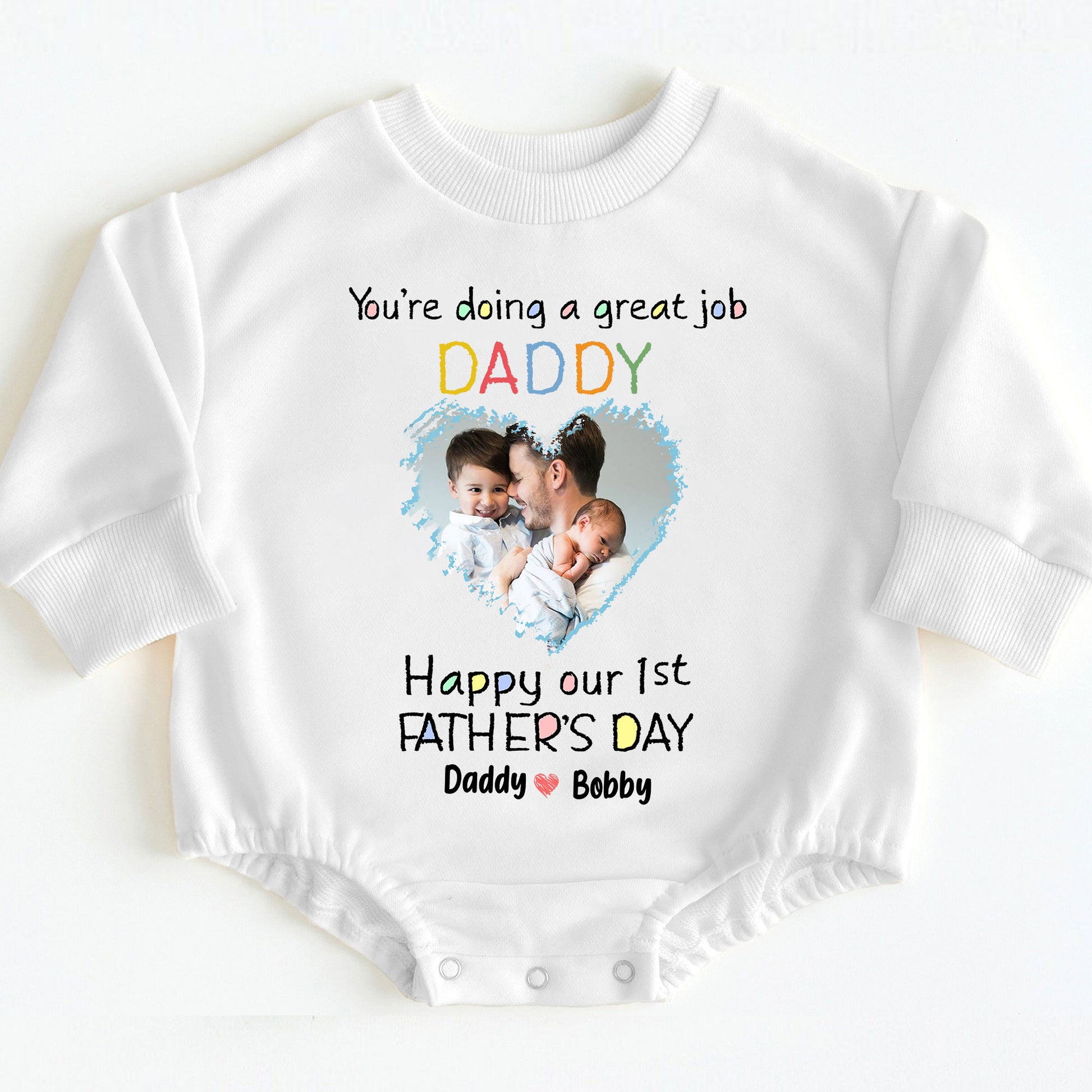 Happy 1st Father's Day Daddy Personalized Photo Baby Gift
