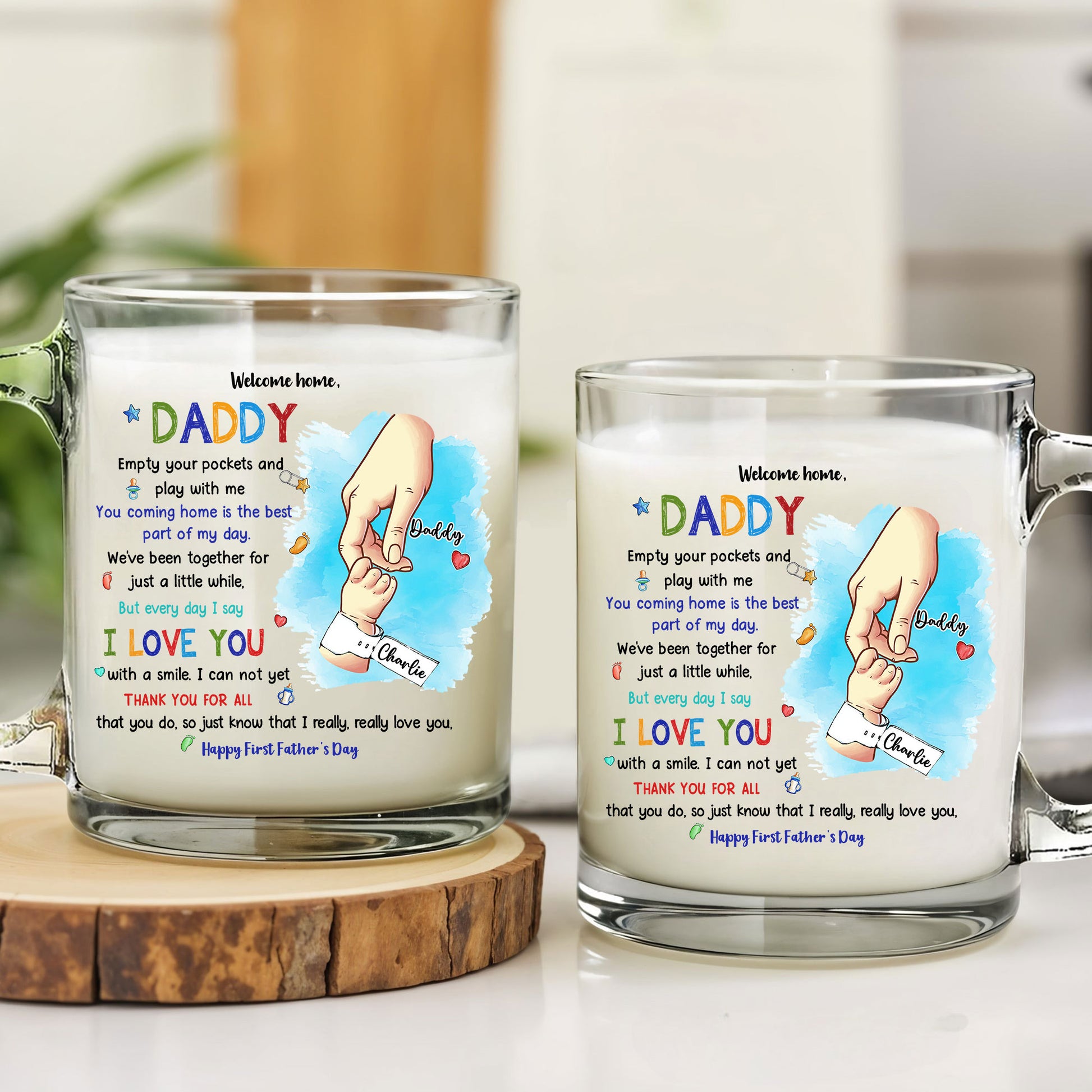 Happy 1st Father’s Day Personalized Mug – Baby to Daddy Poem – Thoughtful Gift for New Dads – Celebrate Fatherhood with Love

