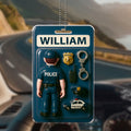 Happy Father’s Day Personalized Police Ornament – Acrylic Car Accessory for Law Enforcement Dads – Custom Name Gift for Dad


