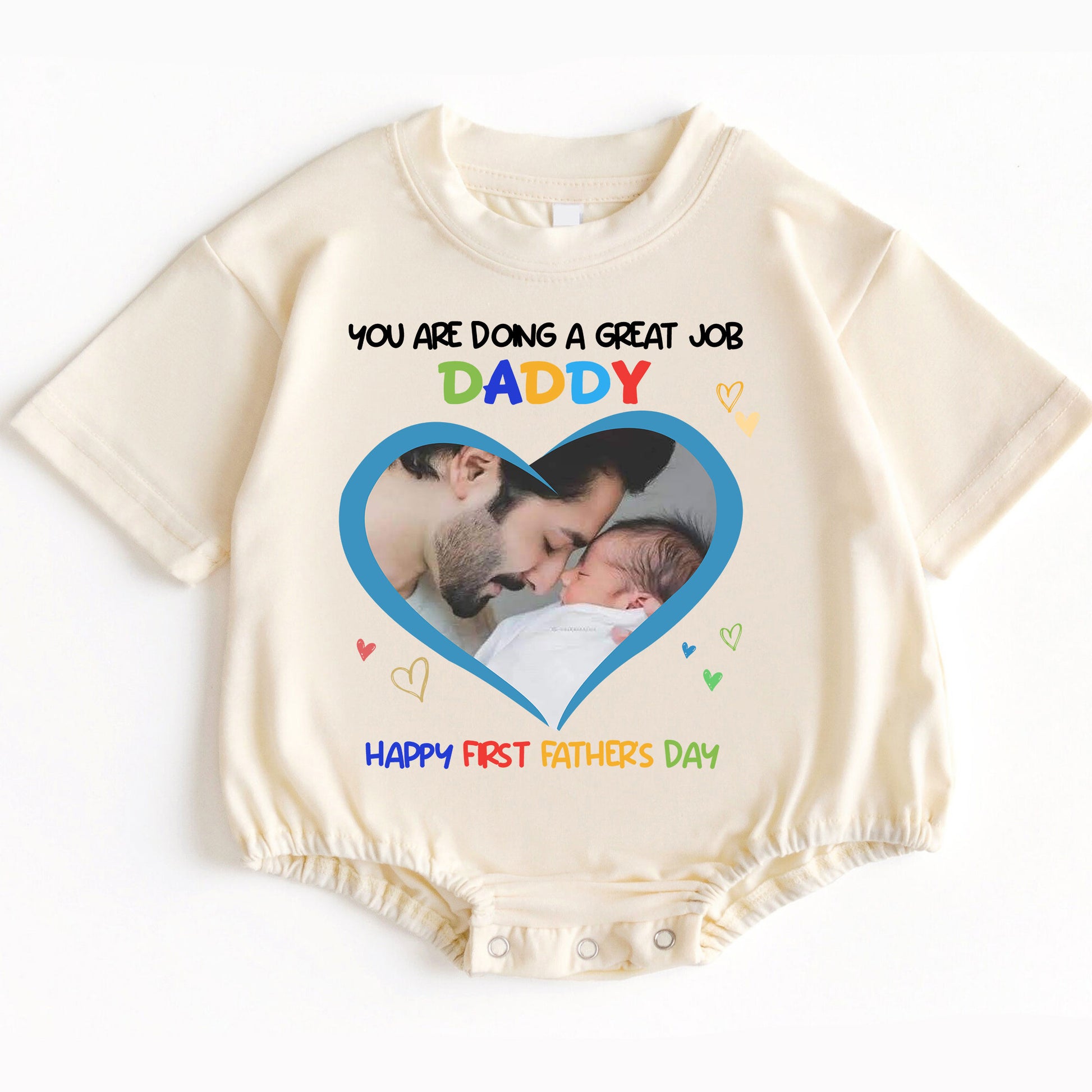 Happy First Father's Day Daddy Personalized Photo Romper