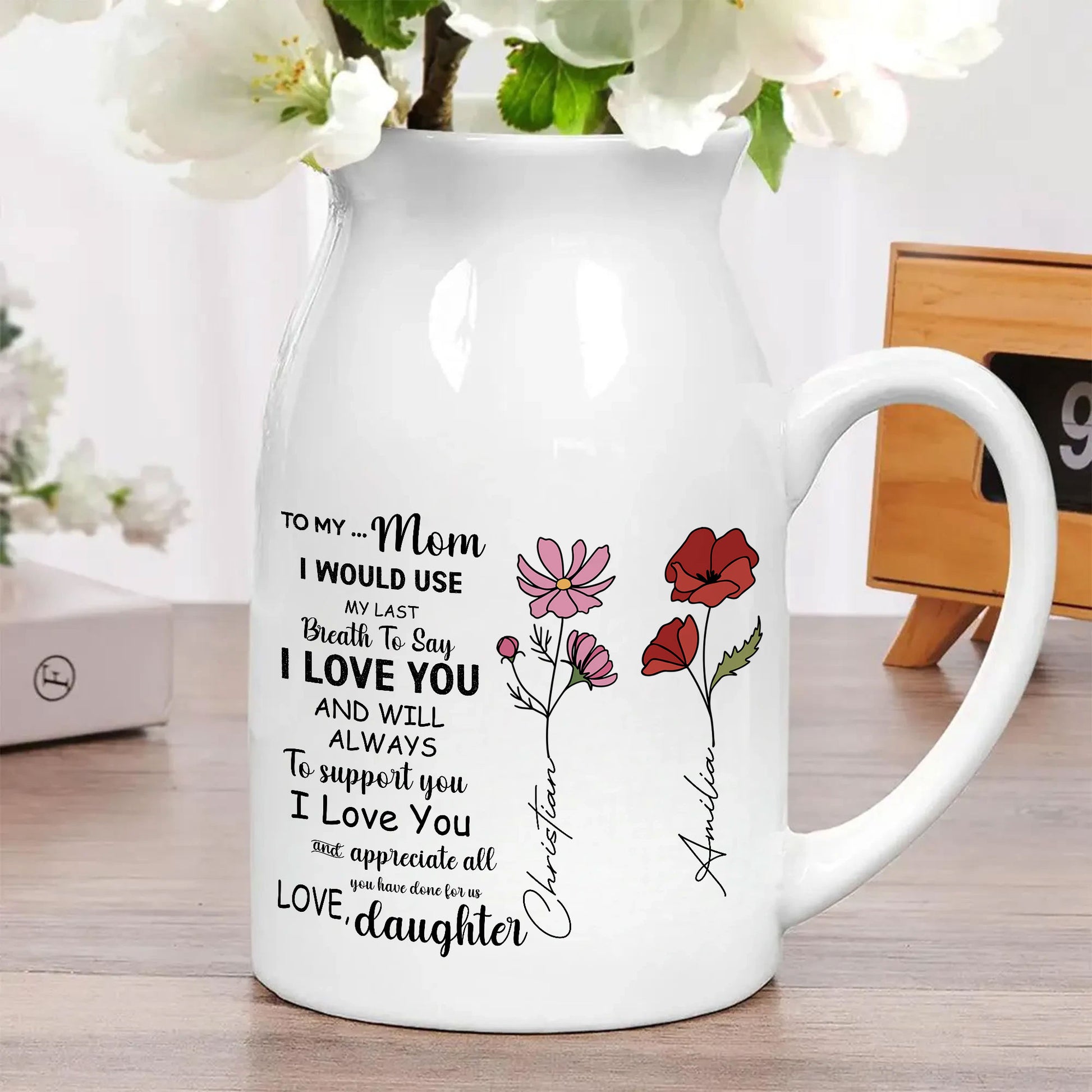 Heartfelt Mother's Love Keepsake | Custom Birth Month Floral Tribute Gift
