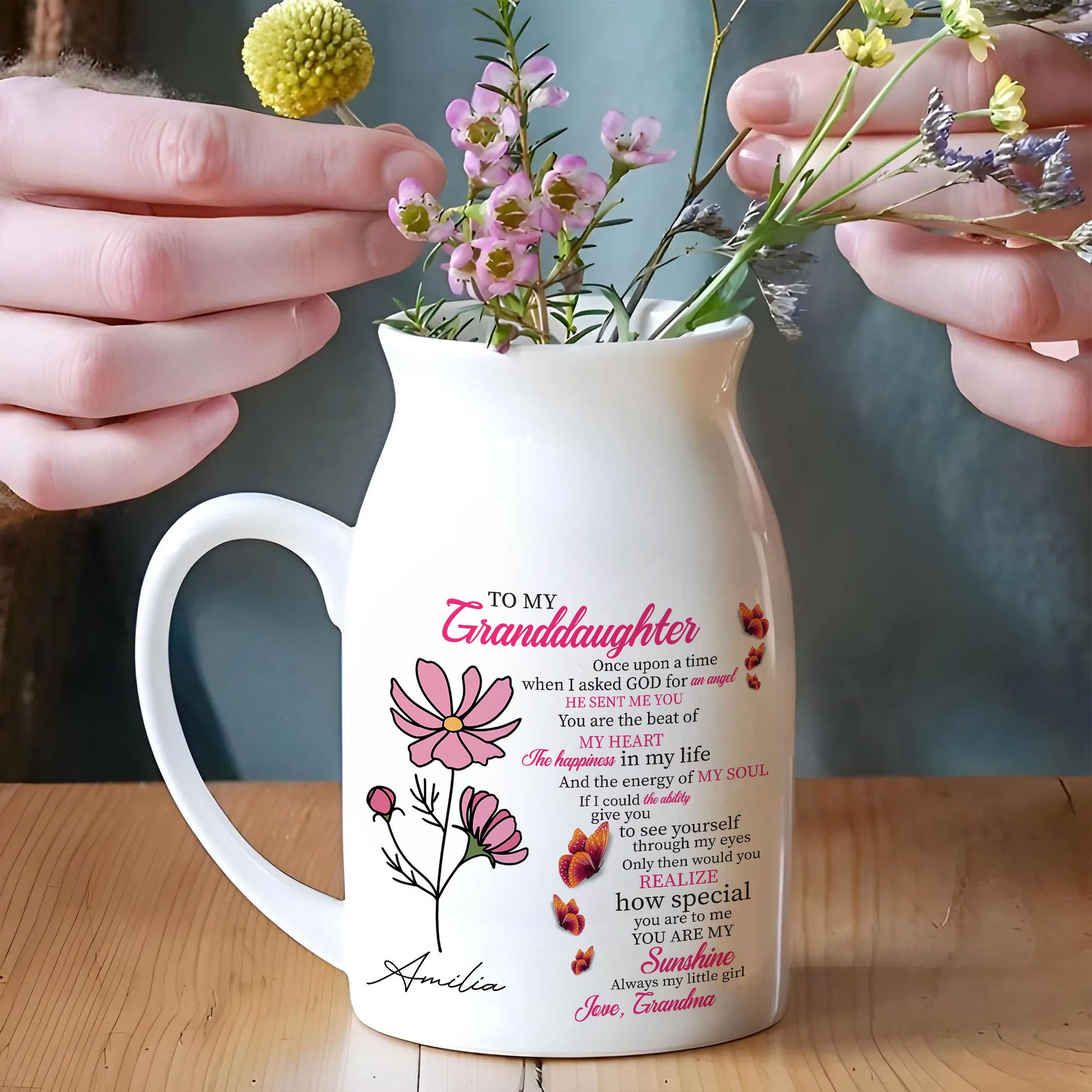 Heavenly Keepsake For Special Granddaughters | Custom Birth Flower Celestial Gift
