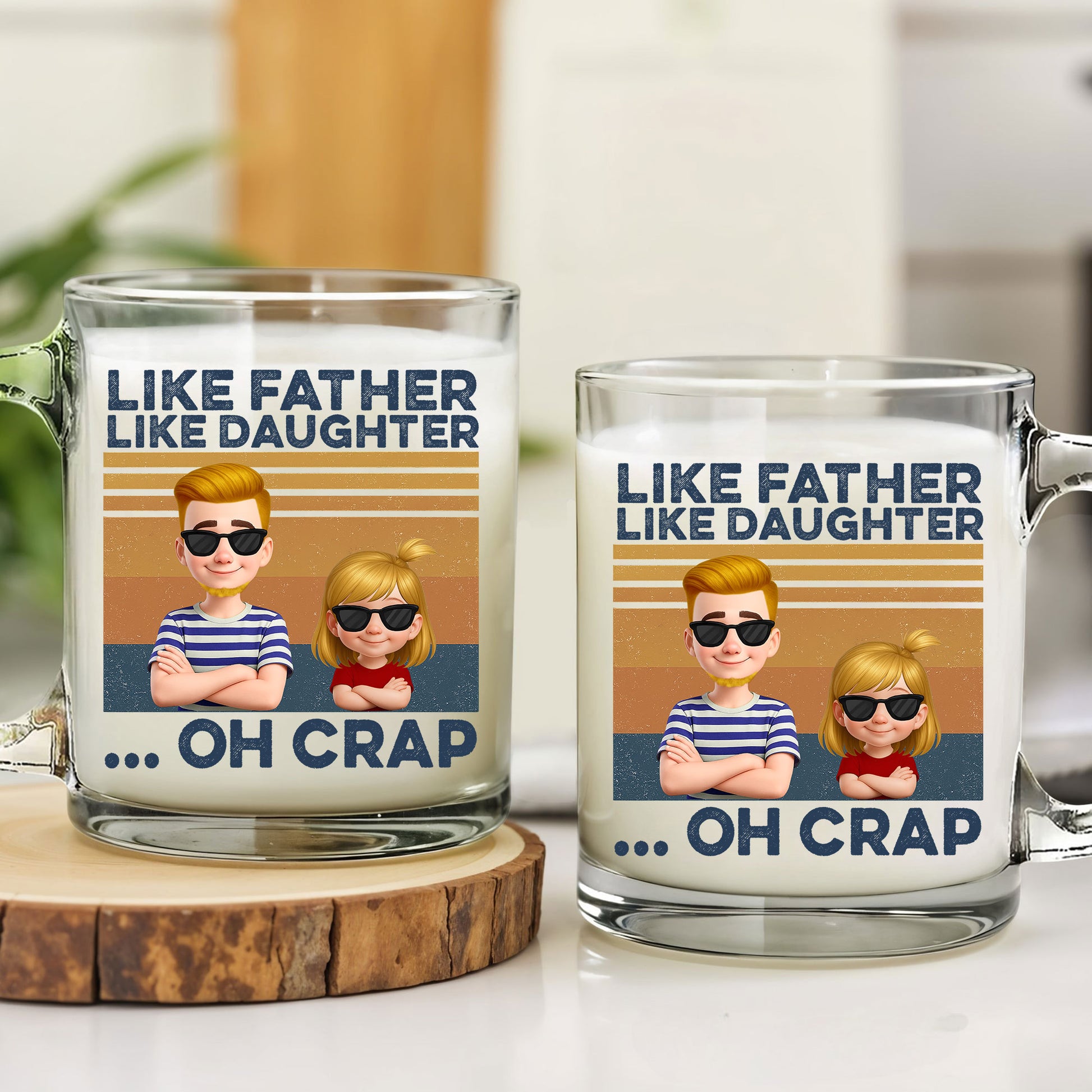 Hilarious Glass Mug for Dad – Like Father Like Daughter Oh Crap – Best Funny Father’s Day Gift from Daughter