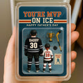 Hockey Dad and Son Personalized Acrylic Plaque – 3D Father’s Day Gift with Jersey Numbers – Sentimental Office Decor