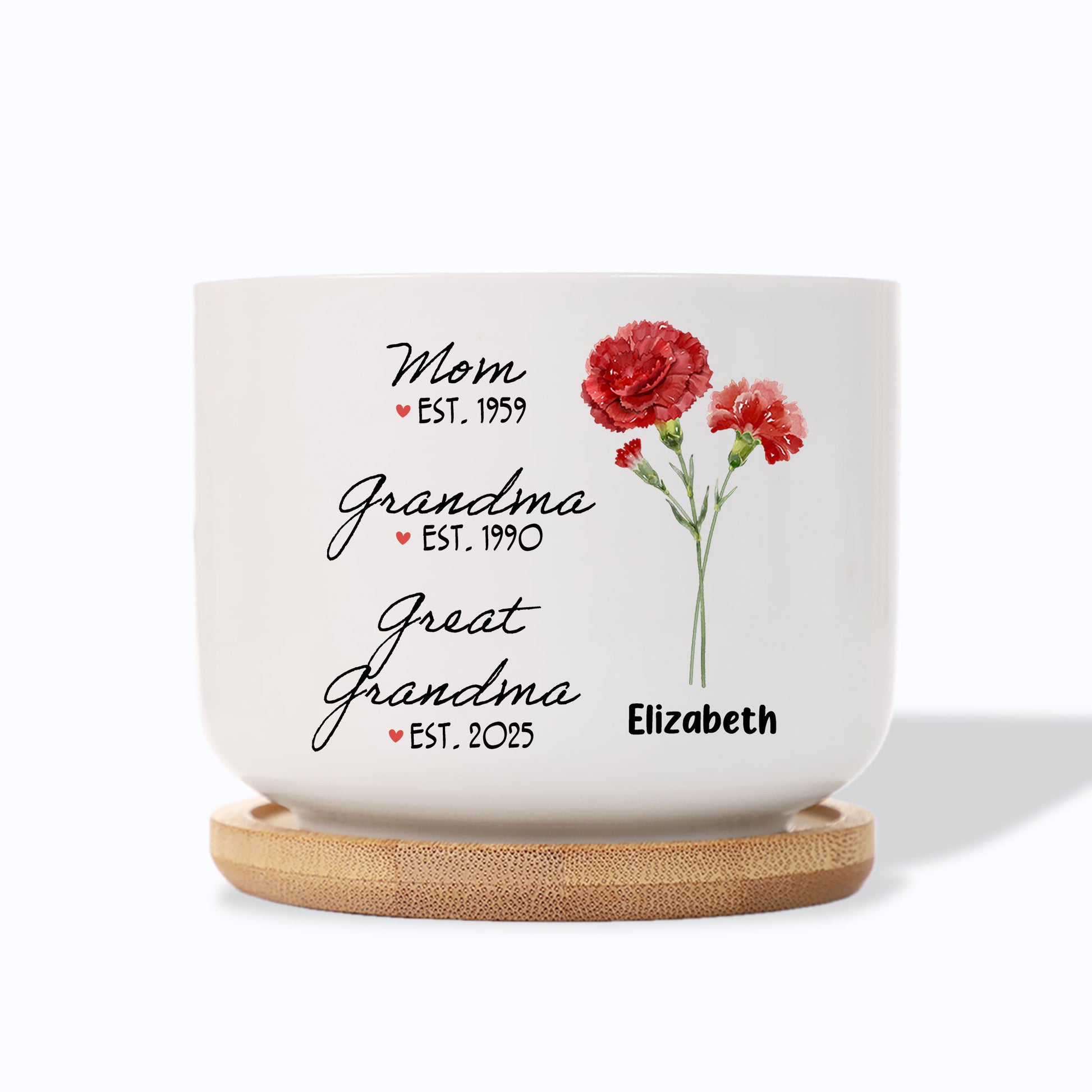 Honor the Matriarchs in Your Life with a Custom Birth Flower Ceramic Plant Pot!

