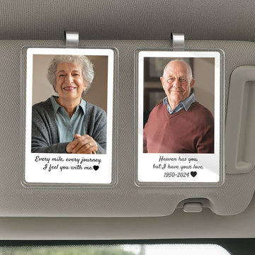 In Loving Memory Visor Clip – Keep Their Smile Close on Every Drive, Custom Car Memorial Gift with Photo

