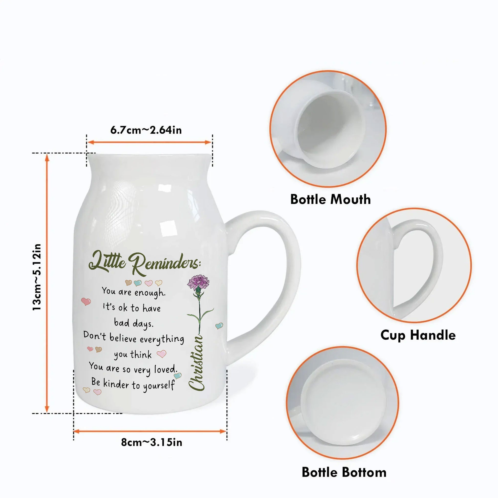 Inspirational Motivational Gifts Little Reminders Personalized Ceramic Vase