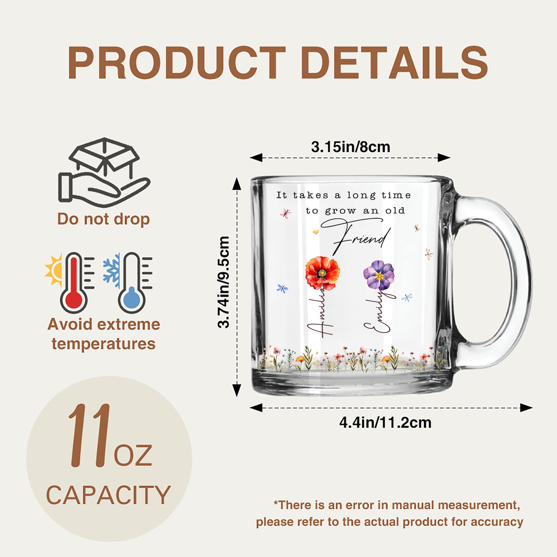 "It Takes a Long Time to Grow an Old Friend": Custom Gift Mug
