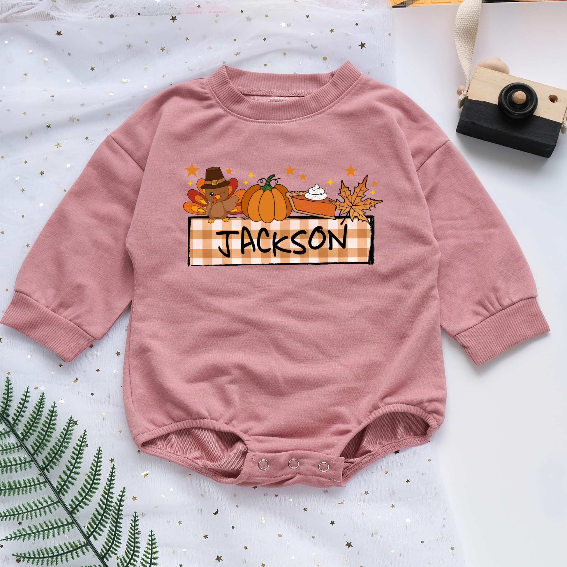 Thanksgiving Personalized Baby Romper - Short/Long Sleeve (0-2Y) - LuthCreative