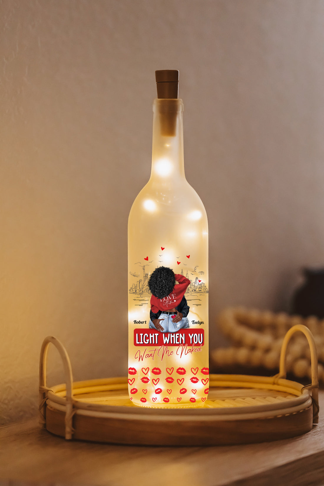 Light When You Want Me - Couple Personalized Custom Bottle Lamp - Gift For Husband Wife, Anniversary