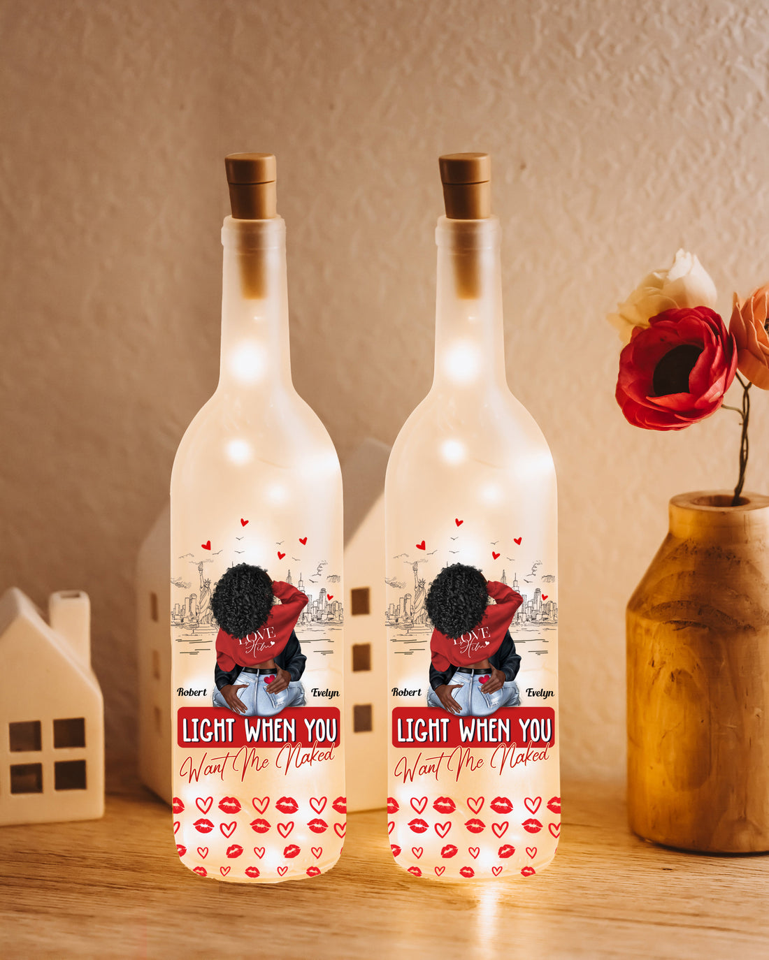Light When You Want Me - Couple Personalized Custom Bottle Lamp - Gift For Husband Wife, Anniversary