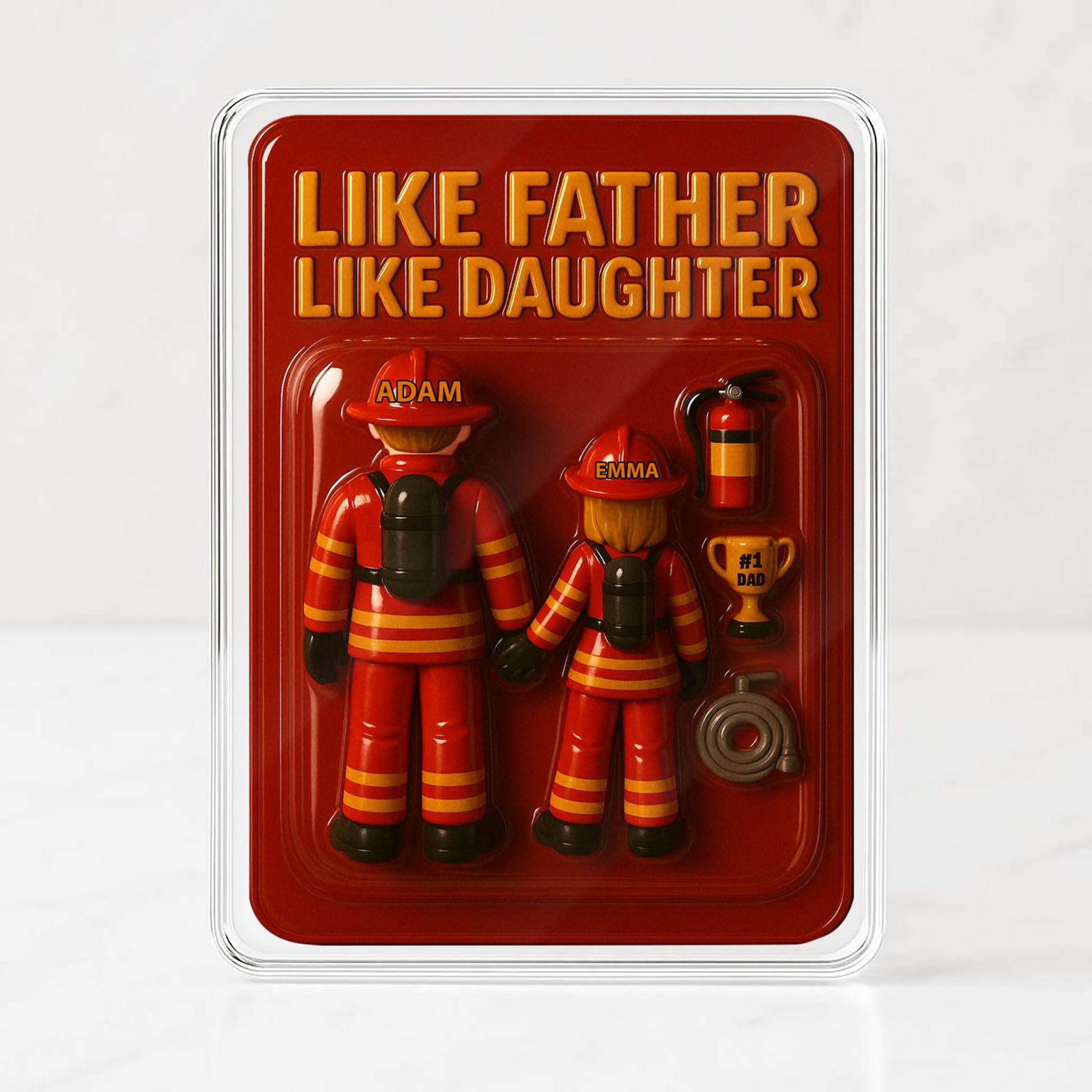 Like Father Like Daughter Firefighter Custom Father's Day Gift - 3D Plaque with Names