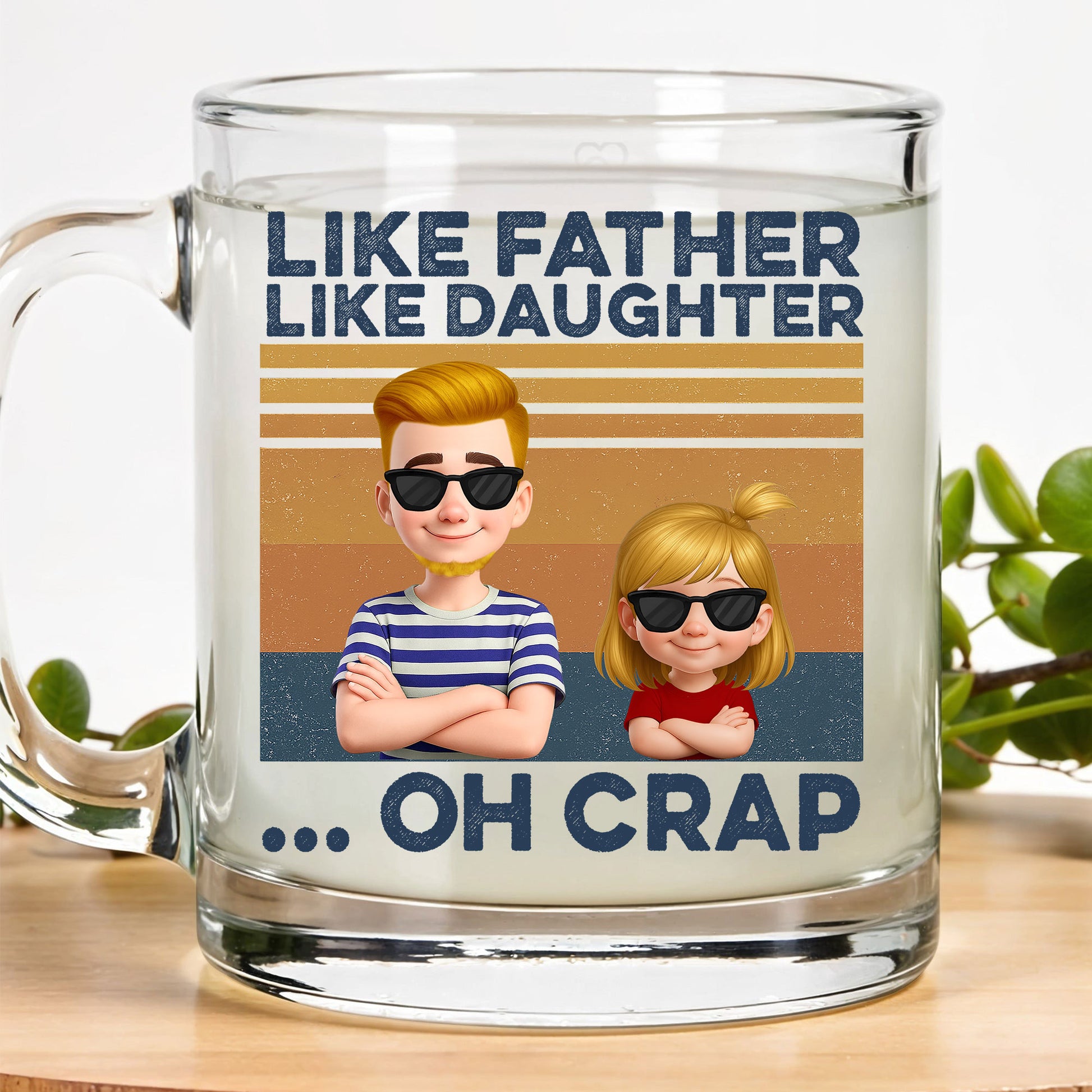 Like Father Like Daughter Mug – Unique Father’s Day Glass Gift – Perfect for Dads with Sassy Little Girls