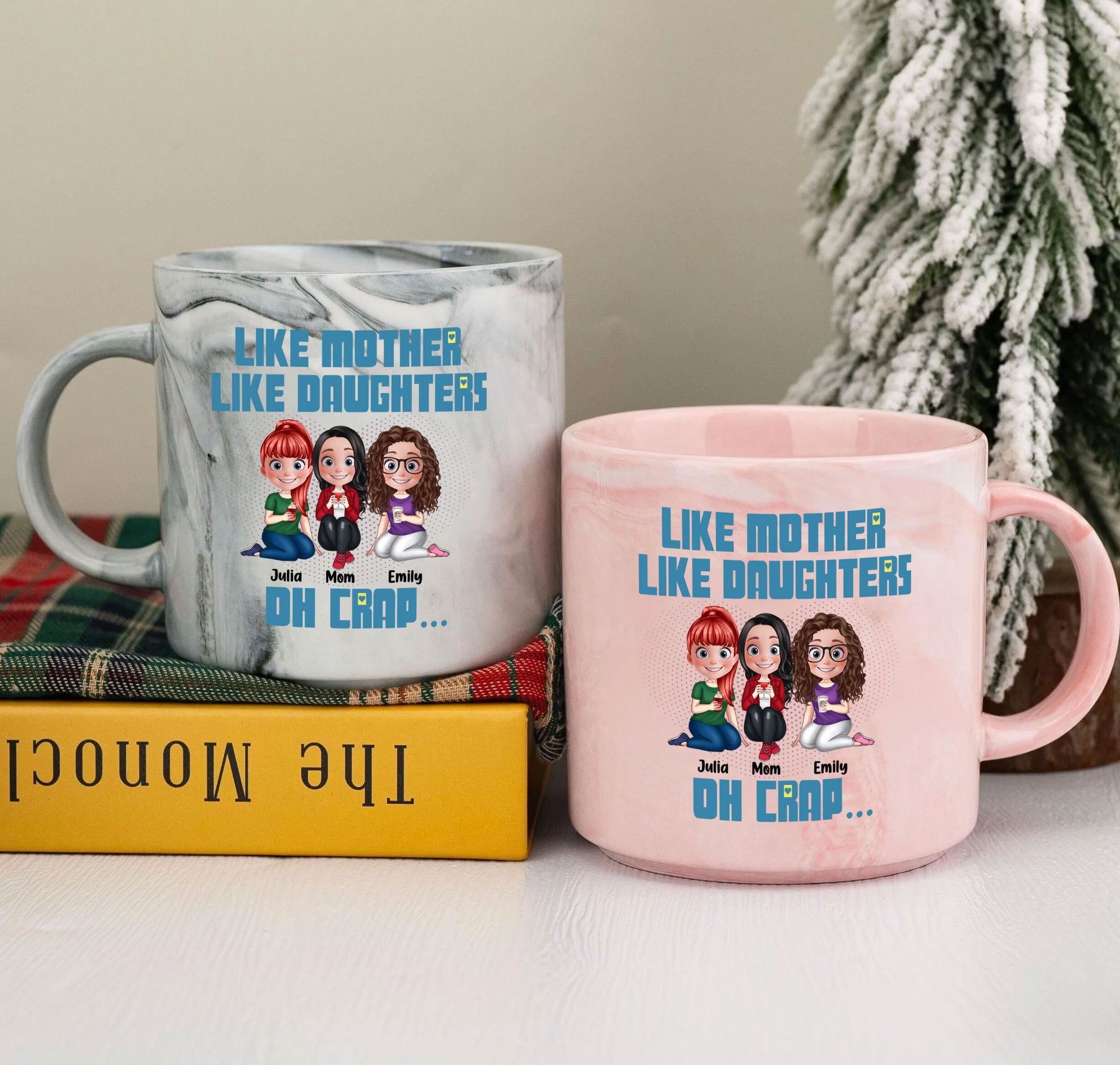 Like Mother Like Daughter - Gift For Mom, Mother, Grandma, Daughter - Personalized White Edge-to-Edge Mug
