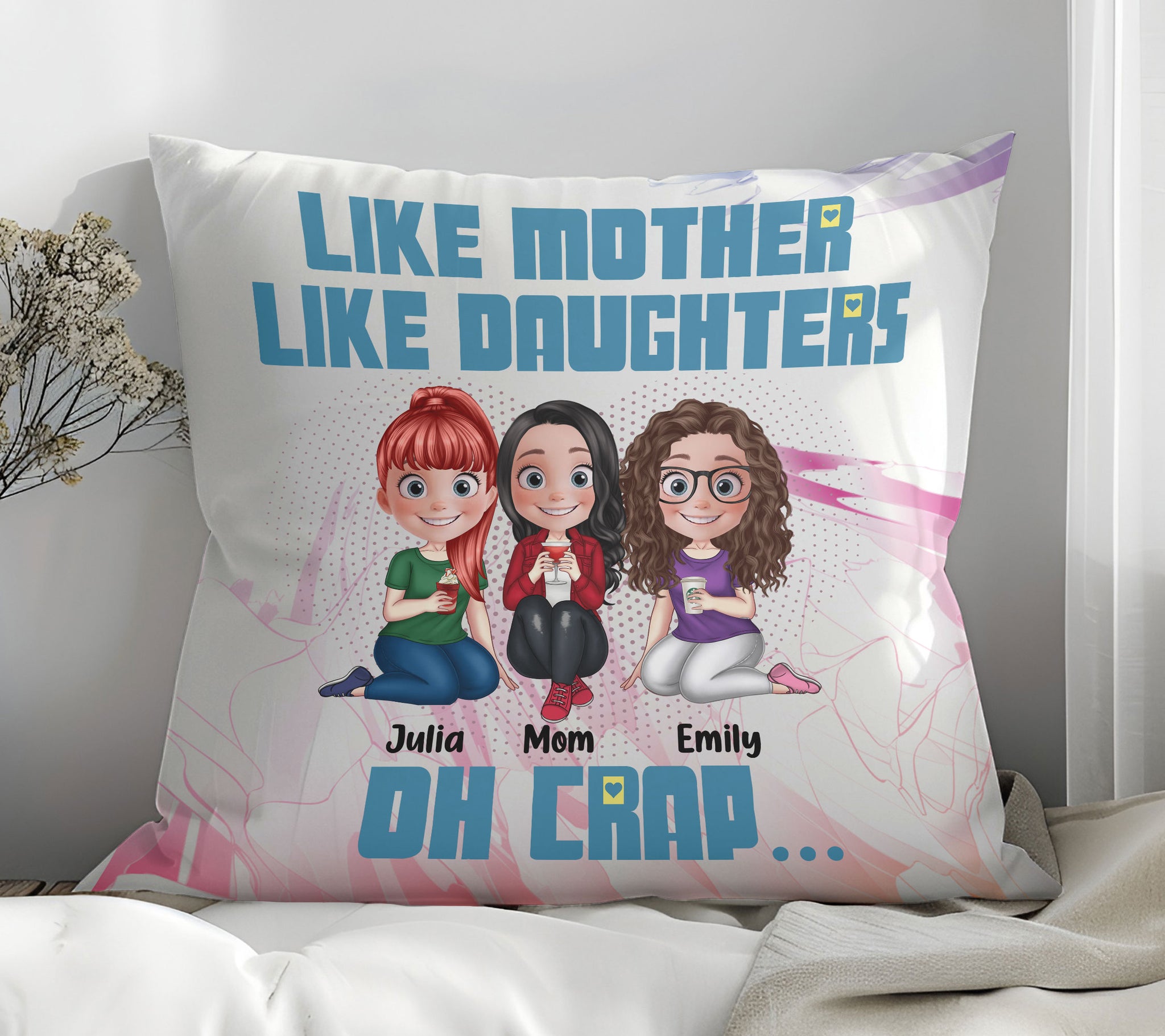Like Mother Like Daughter Oh Crap Personalized Mug - Gift For Mom Daughters, Gift for Her, Gift For Mother, Gift For Granddaughter, Mother's Day Gift