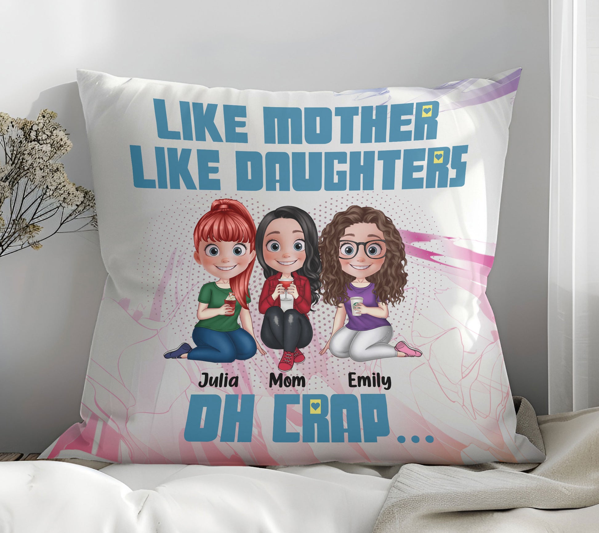 Like Mother Like Daughter Oh Crap Personalized Mug - Gift For Mom Daughters, Gift for Her, Gift For Mother, Gift For Granddaughter, Mother's Day Gift
