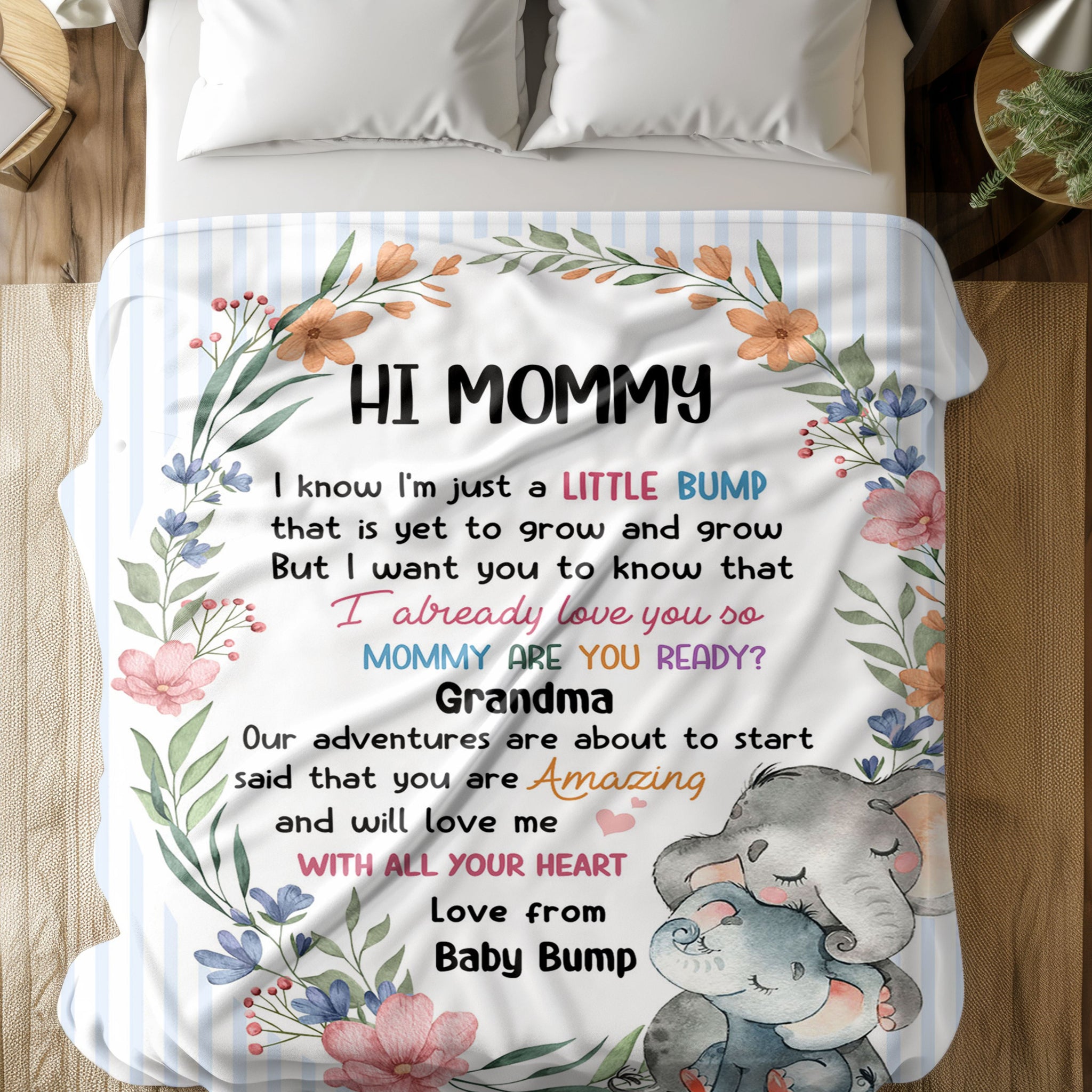 Love Bump Gifts - I Know I'm Just A Little Bump That Is Yet To Grow And Grow Blanket - Gifts for Mommy