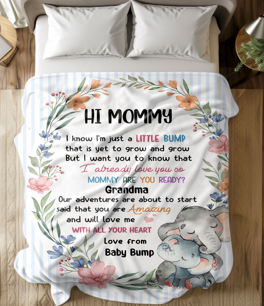 Love Bump Gifts - I Know I'm Just A Little Bump That Is Yet To Grow And Grow Blanket - Gifts for Mommy