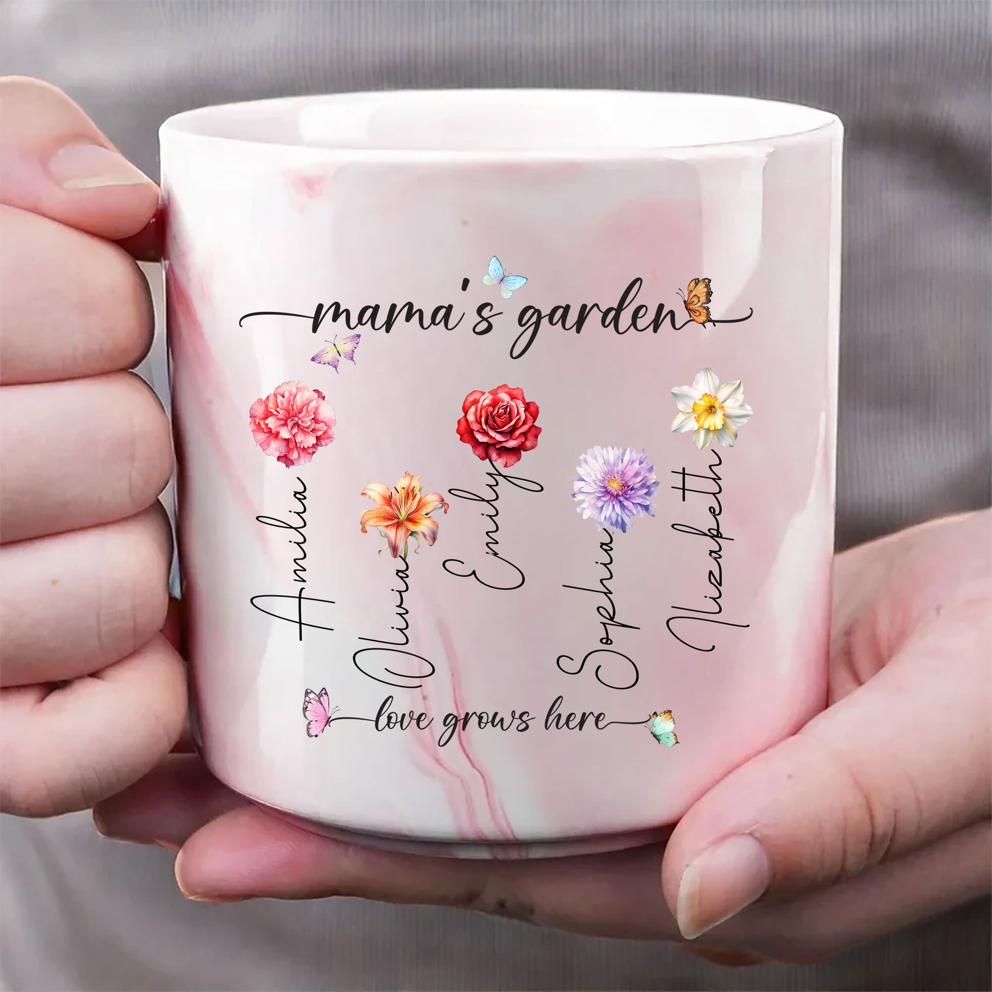 Mama's Garden Birth Flower Mug Personalized Gift

