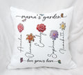 Mama's Garden Love Grows Here Birth Flower Custom Child's Name Pillow, Gift For Mom