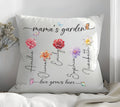 Mama's Garden Love Grows Here Birth Flower Custom Child's Name Pillow, Gift For Mom, Gift For Grandma, Birthday Gift