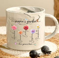 Mama's Garden Love Grows Here Birth Flower Personalized Marble Mug, Gift For Mom, Gift For Grandma