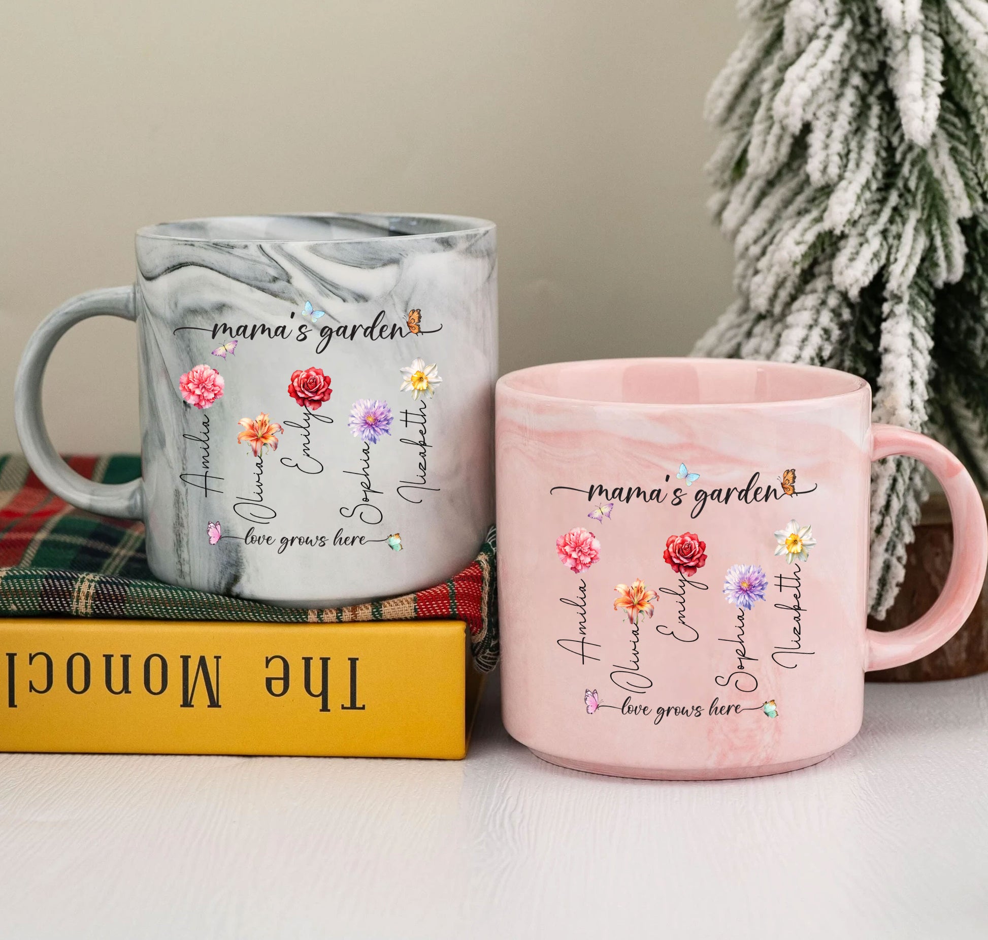 Mama's Garden Personalized Marble Mug Gift for Mother's Day

